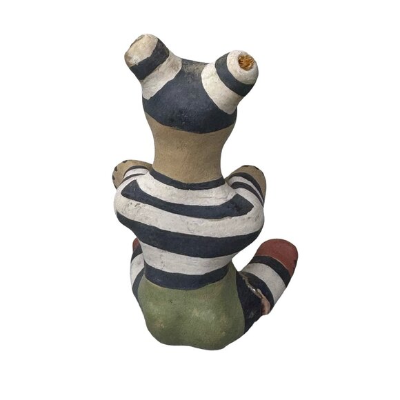 Vintage Signed Kachina Clown Pottery Figurine Naran Striped Watermelon 3" READ - Picture 3 of 9
